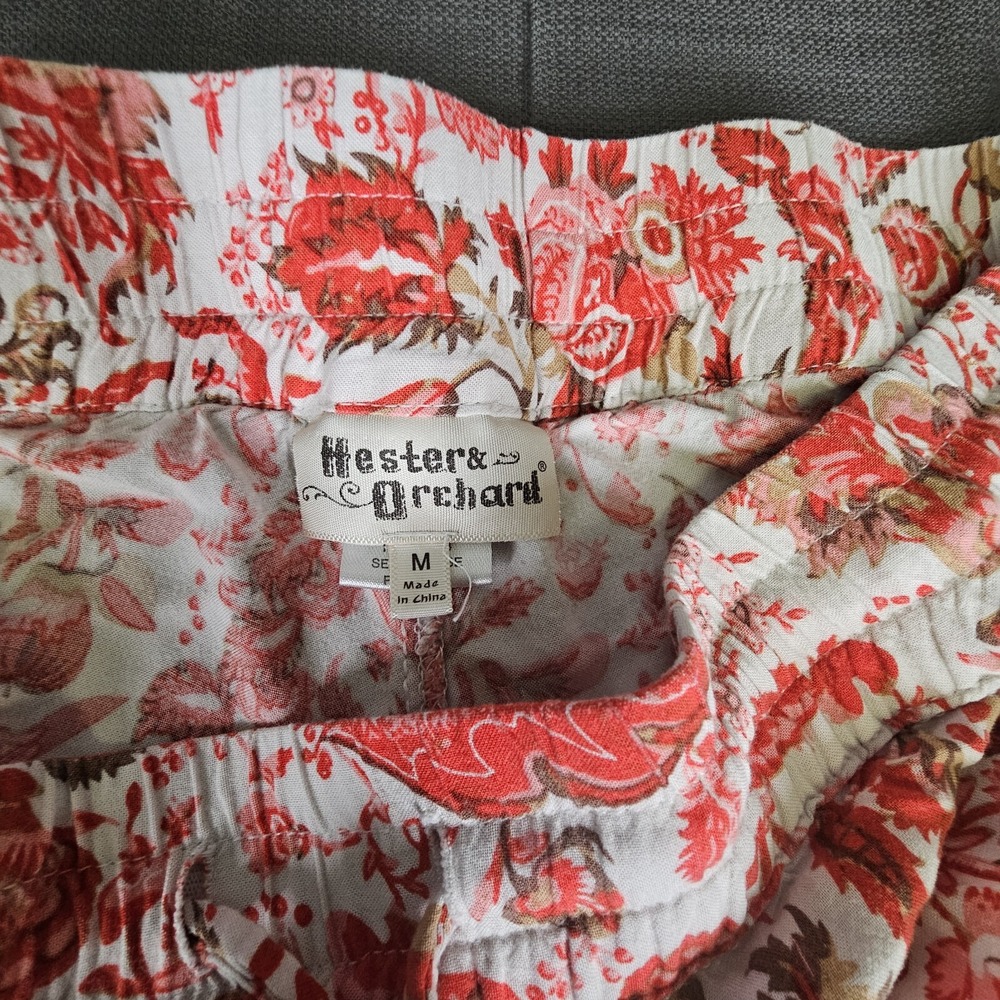 Hester‎ Orchard Floral Print Wide Leg Lounge Pants Women's MED Drawstring Waist - Picture 2 of 6